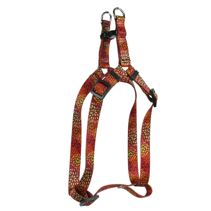 [Australia] - Yellow Dog Design Standard Step-in Harness, Daisies Extra Small 4.5" - 9" Flower Works Red 