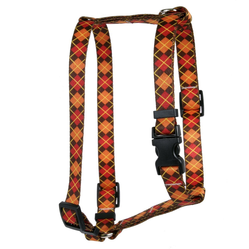 [Australia] - Yellow Dog Design Argyle Fall Roman Style H Dog Harness Small/Medium 14" - 20" 