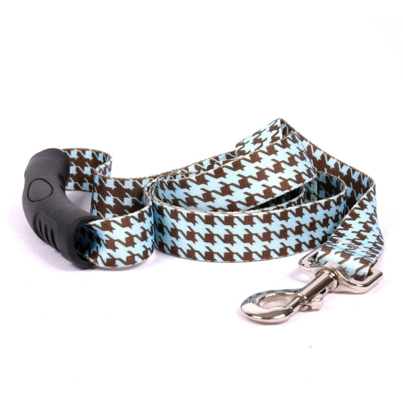 [Australia] - Yellow Dog Design Hounds Tooth Blue and Brown EZ-Grip Dog Leash with Comfort Handle 1" x 60" (5 feet) Long 