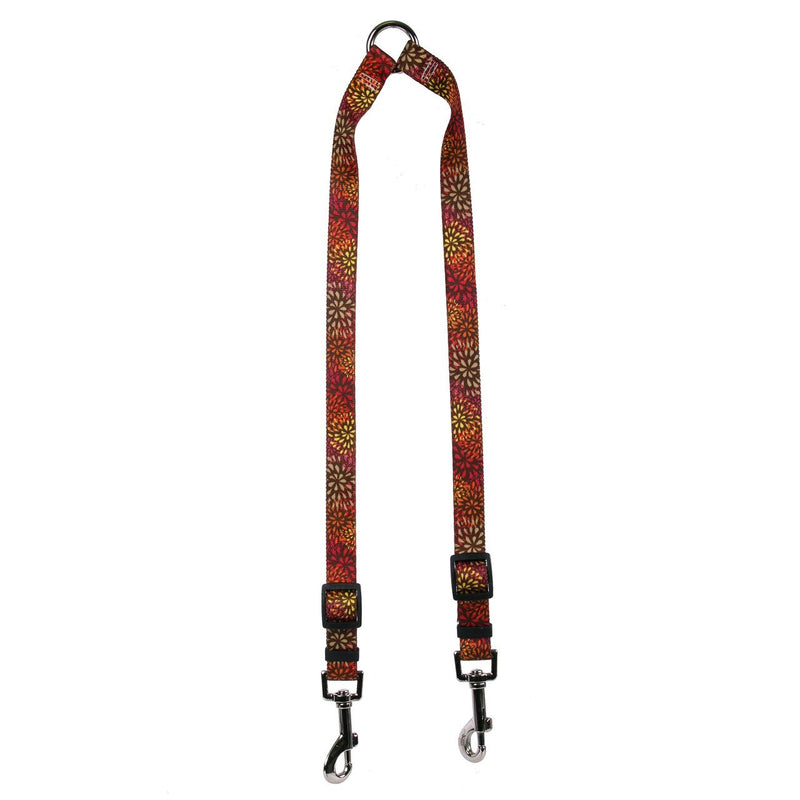 [Australia] - Yellow Dog Design Flower Works Red Coupler Dog Leash Medium 