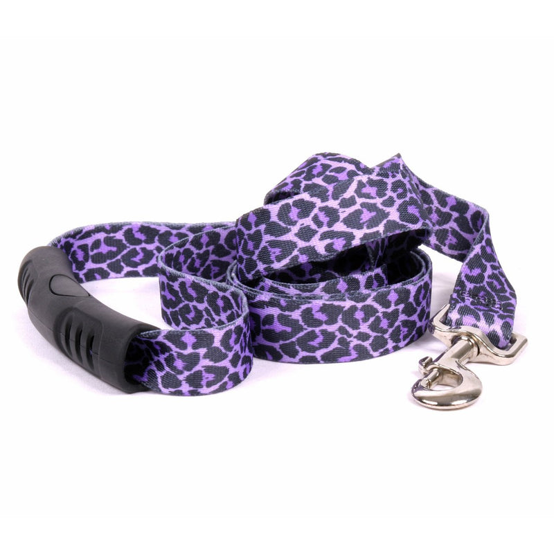 [Australia] - Yellow Dog Design Leopard Purple EZ-Grip Dog Leash with Comfort Handle 3/4" X 60" (5 feet) Long 