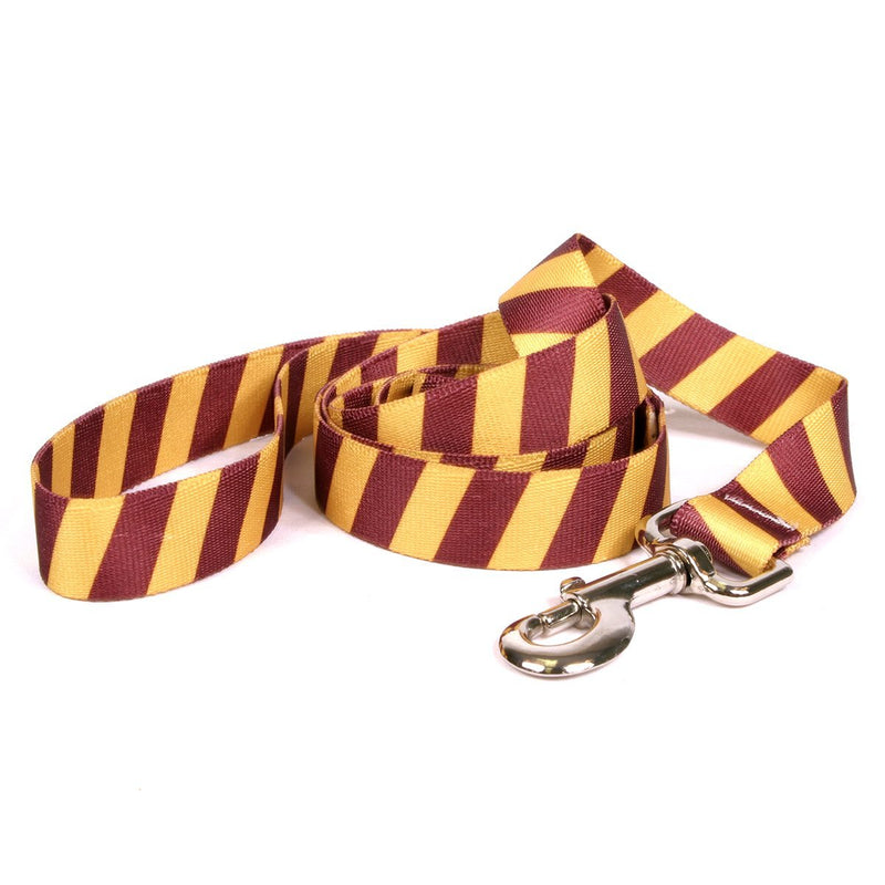 [Australia] - Yellow Dog Design Standard Leads, Team Spirit-Yellow Stripe Collection 1" x 60" (5 ft.) Team Spirit Maroon & Gold 