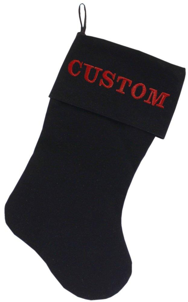 [Australia] - Mirage Pet Products Custom Embroidered Velvet Christmas Stocking, Size 18, Black 