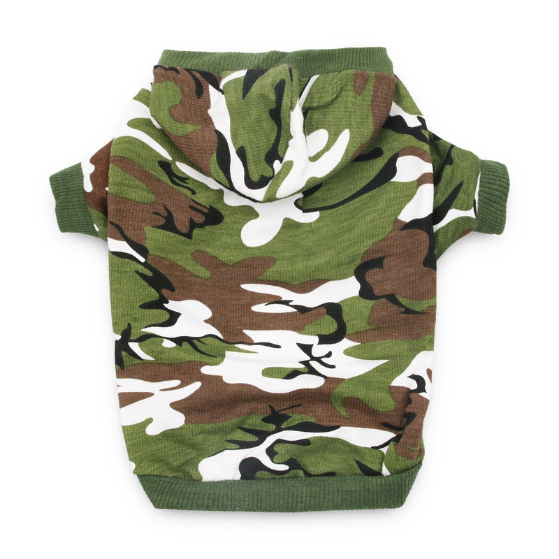 DroolingDog Dog Hoodie Camo Dog Clothes Dog Shirts for Small Medium Large Dogs X-Small (Under 3.3lb) Army Green - PawsPlanet Australia