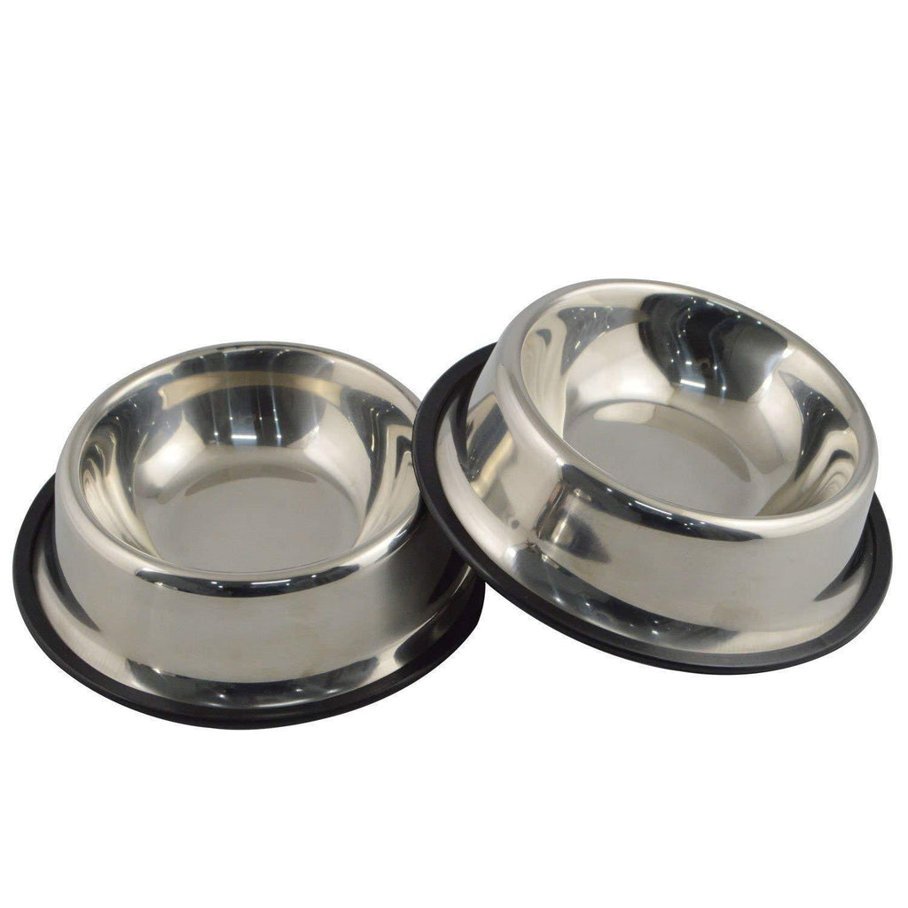 [Australia] - Mlife Stainless Steel Dog Bowl with Rubber Base for Small/Medium/Large Dogs, Pets Feeder Bowl and Water Bowl Perfect Choice (Set of 2) 8oz 