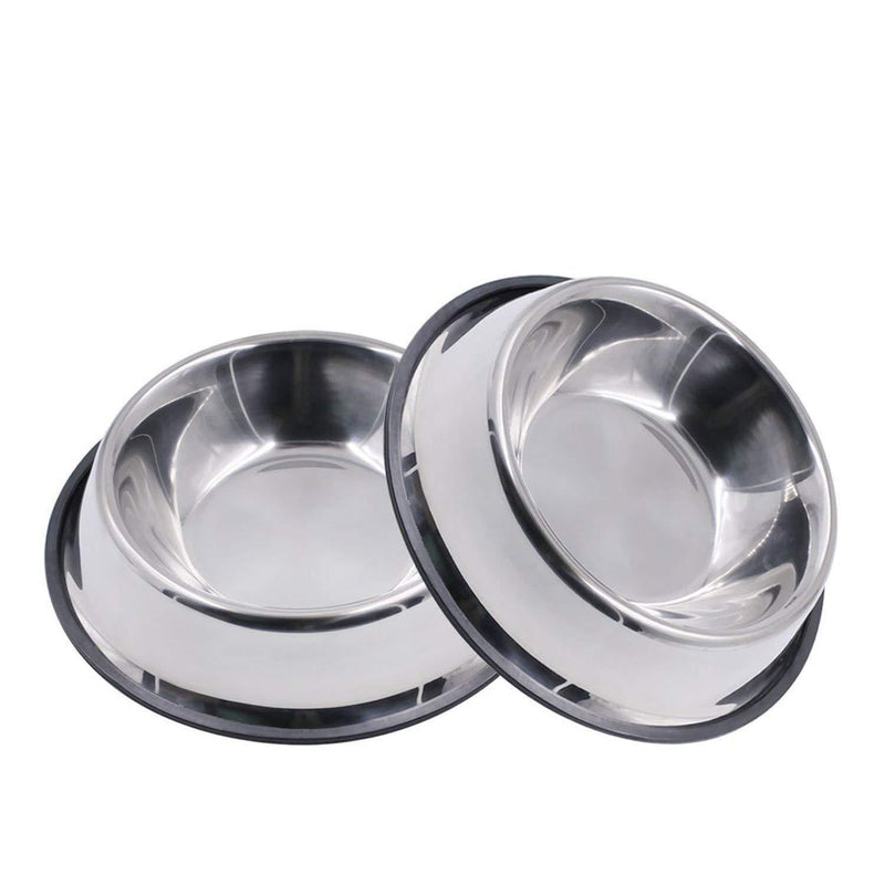 Mlife Stainless Steel Dog Bowl with Rubber Base for Small/Medium/Large Dogs, Pets Feeder Bowl and Water Bowl Perfect Choice (Set of 2) - PawsPlanet Australia