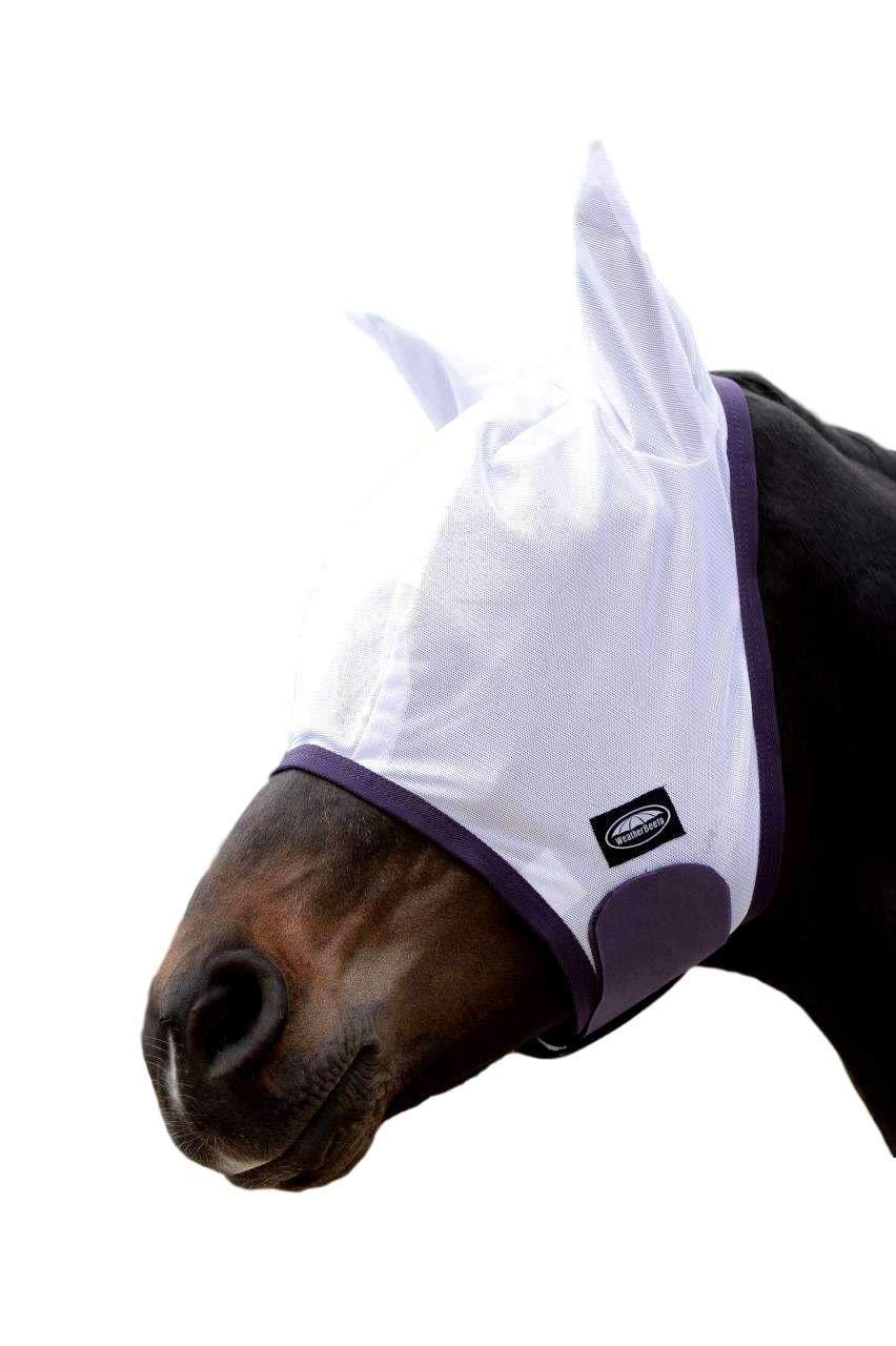 Weatherbeeta Comfitec Essential Mesh Mask Full White/Purple/Black - PawsPlanet Australia