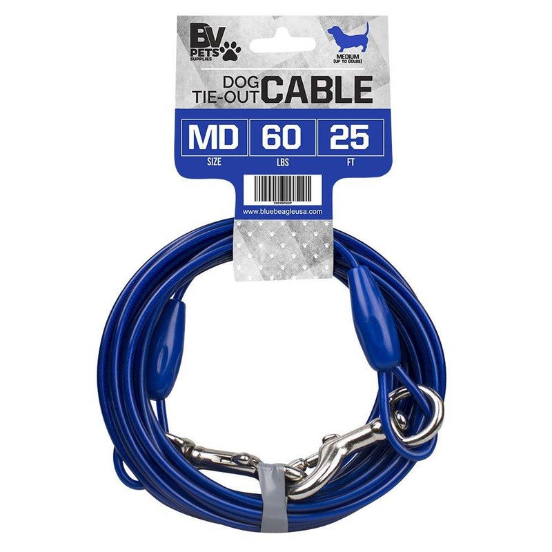 [Australia] - BV Pet Medium Tie Out Cable for Dog up to 60 Pound, 25-Feet Single 