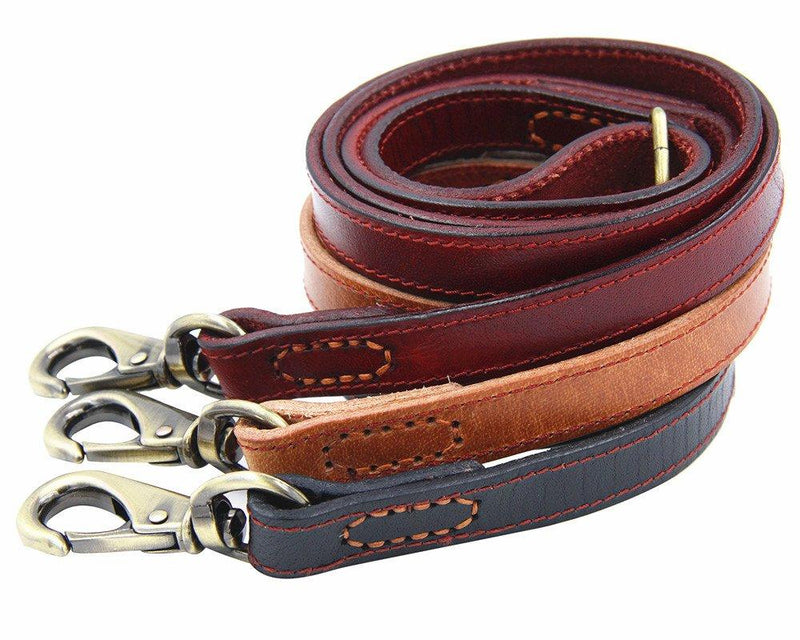 [Australia] - Moonpet Soft and Extra Strong Durable Real Genuine Full Grain Leather Dog Training Leash Lead - Premium Heavy Duty 4 ft x 0.8'' - Best for Medium Large X-Large Dogs Walking Running 4ft*4/5 inch Dark Brown 