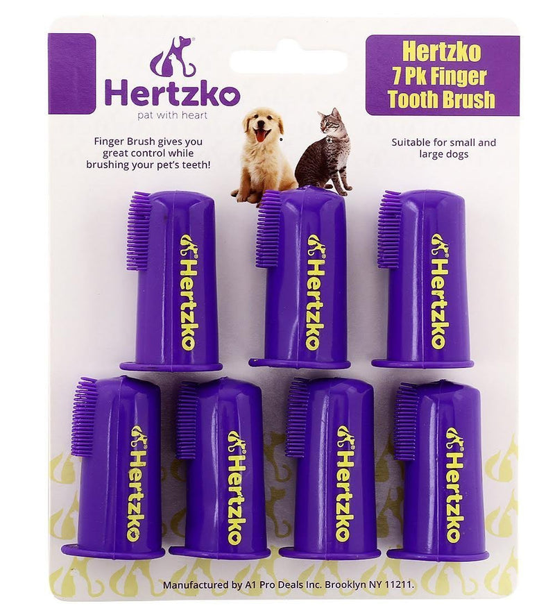 Dogs and Cat Finger Tooth Brush by Hertzko – Pk Includes 7 Finger Brushes - Gives Great Control to Reach into The Back of Your Dogs Mouth - Decreases Teeth and Gum Problems - Advanced Oral Care - PawsPlanet Australia