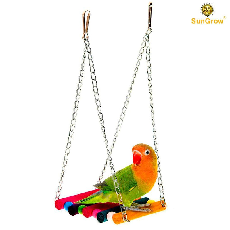 [Australia] - SunGrow Bird Cage Hammock Swing, 11.82-inches by 5.12-inches by 3.94-inches, Pet Hanging Toy, Perfect for Parakeet, Finch, Canary or Small Parrot, Fits Big Cage Perfectly 