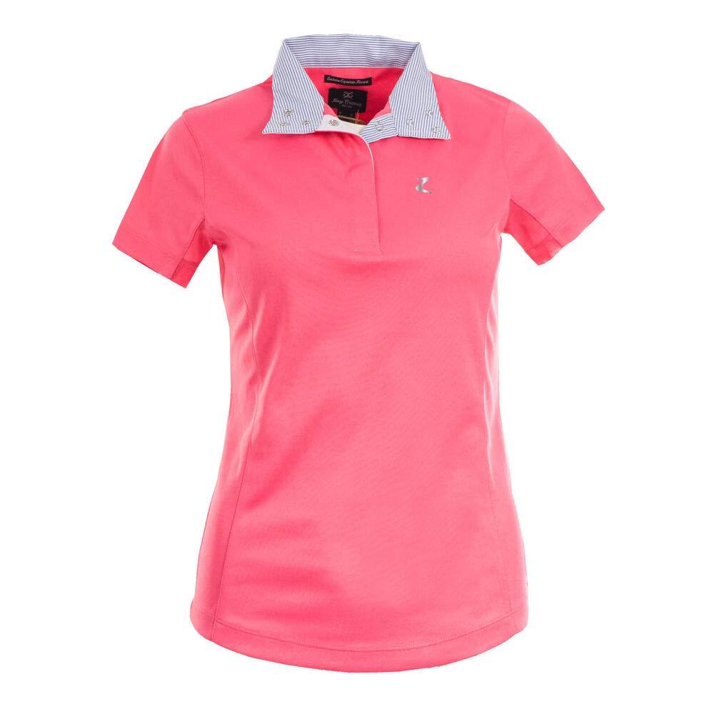 HORZE Crescendo Blaire Womens Short Sleeve Functional Show Shirt Peony Pink 10 - PawsPlanet Australia