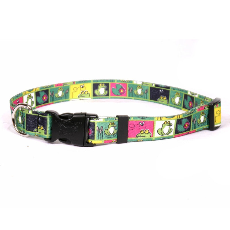 [Australia] - Yellow Dog Design Standard Collar, Animal Friends Collection, All-Sizes Medium 14" - 20" (1" Wide) Frogs 