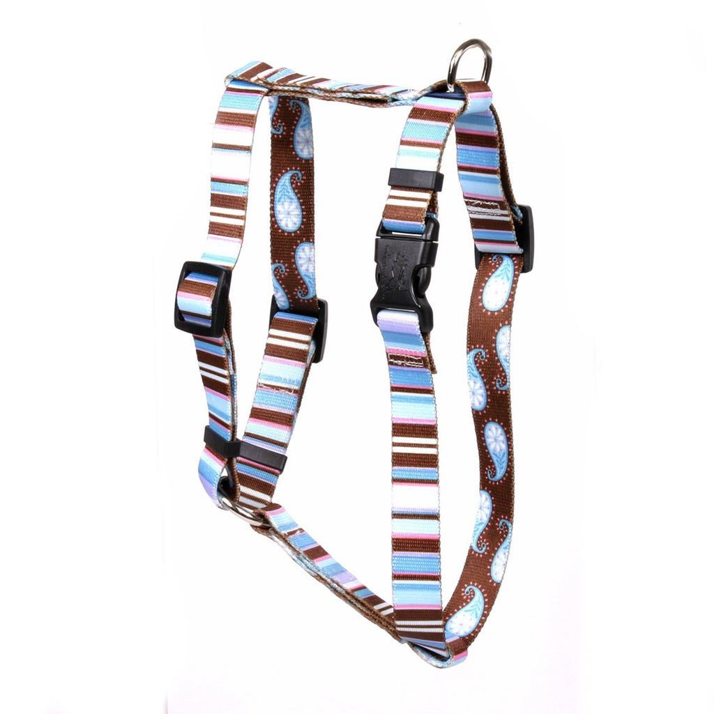 [Australia] - Yellow Dog Design Brown Stripes Roman Style H Dog Harness Extra Large 28" - 36" 