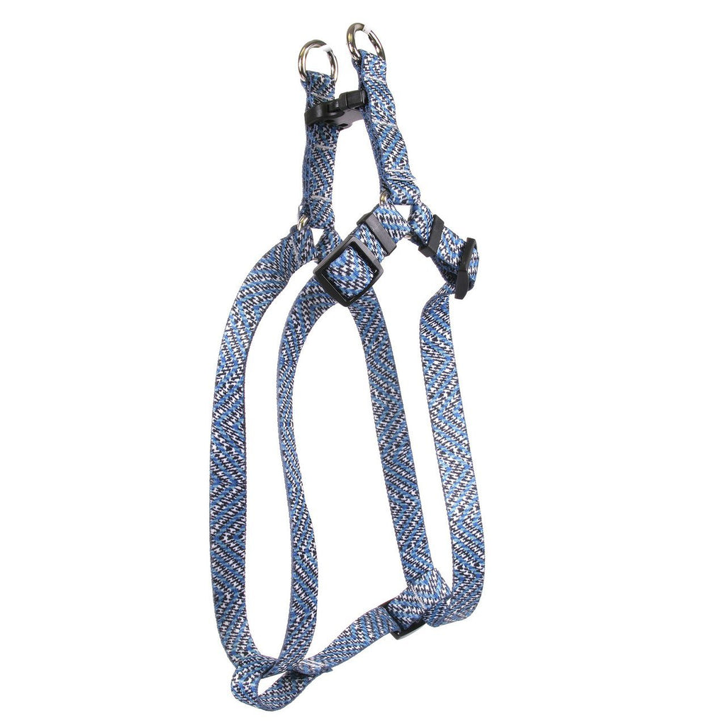 [Australia] - Yellow Dog Design Blue Tweed Step-in Dog Harness 3/8" Wide and Medium 15" - 25" 