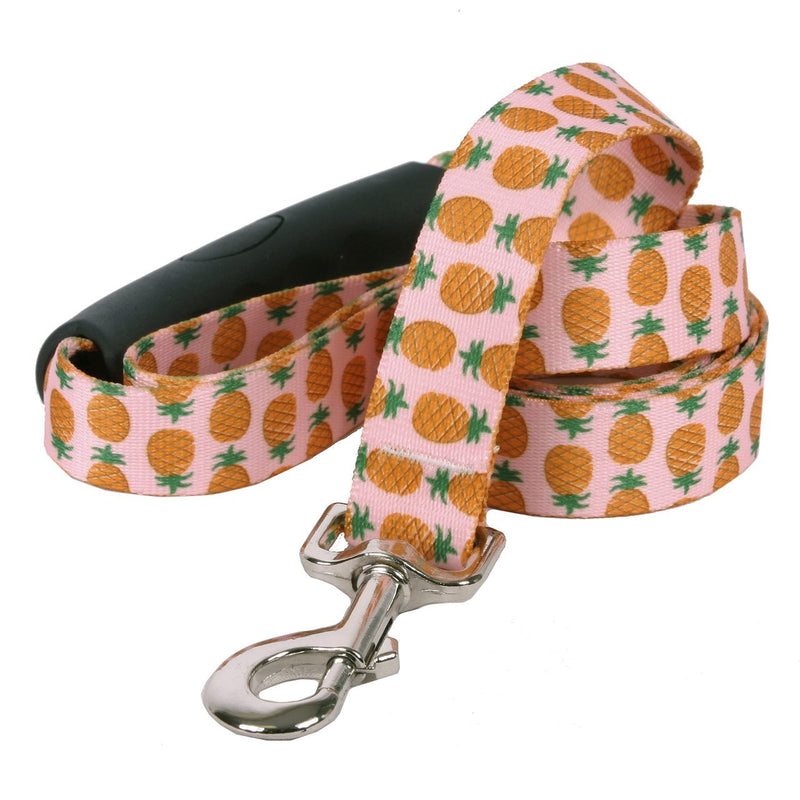 [Australia] - Yellow Dog Design Pineapples Pink EZ-Grip Dog Leash 1" x 60" (5 feet) Long 