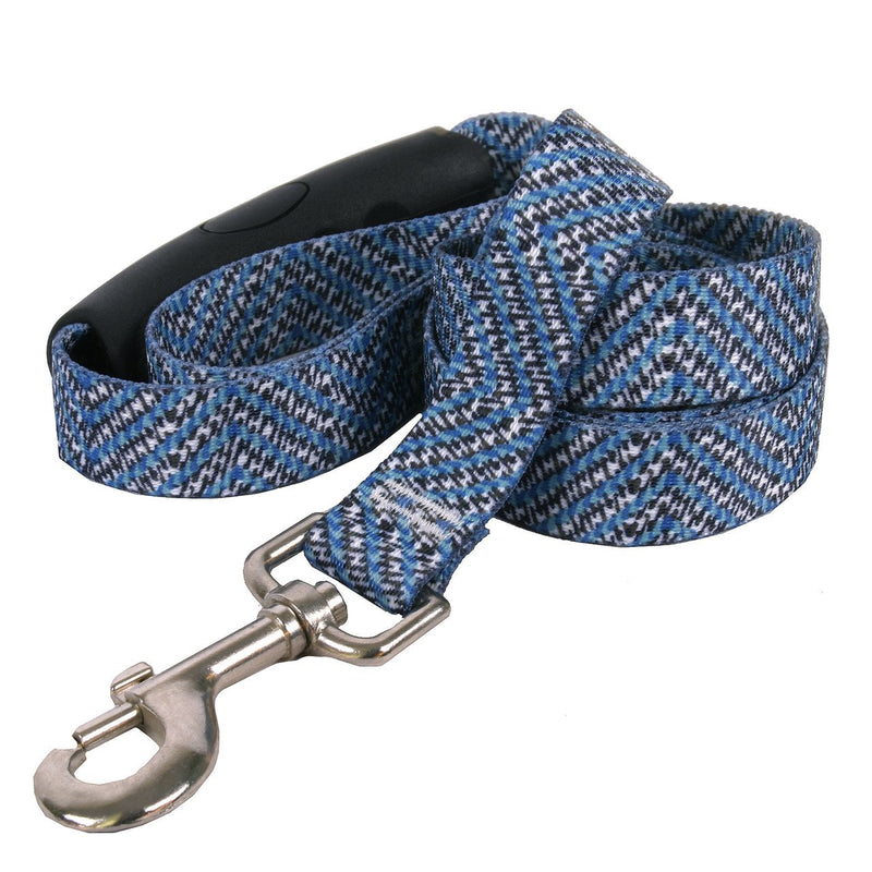 [Australia] - Yellow Dog Design Blue Tweed Ez-Grip Dog Leash with Comfort Handle 1" x 60" (5 feet) Long 