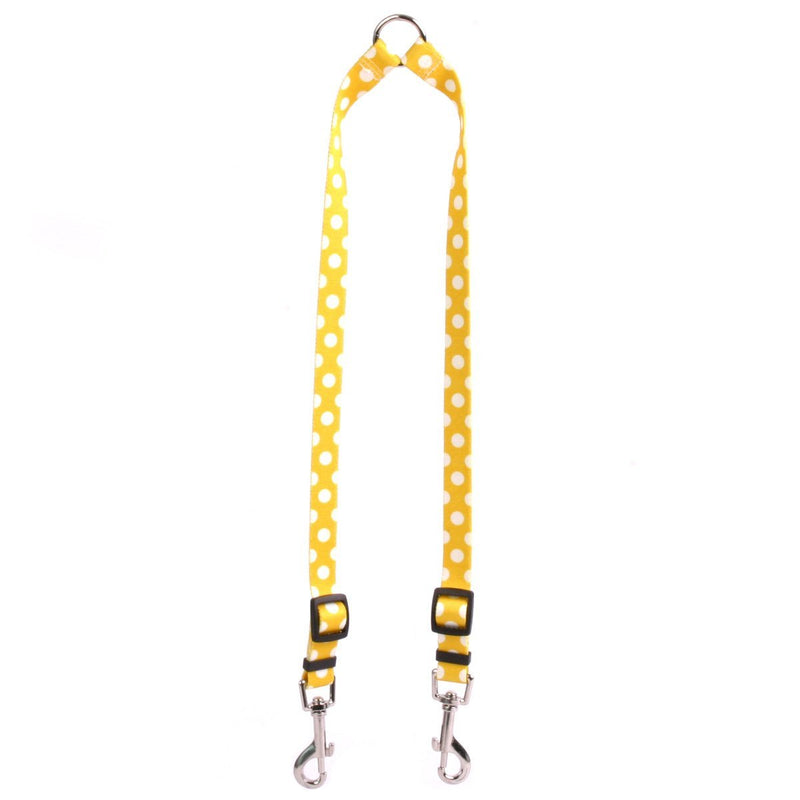 [Australia] - Yellow Dog Design Lemon Polka Dot Coupler Dog Leash Large 