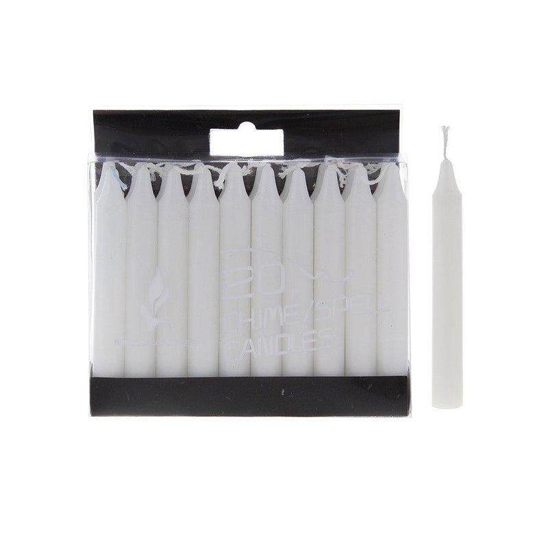 Mega Candles 20 pcs Unscented White Mini Taper Candle, 4 Inch Tall x 1/2 Inch Diameter, Great for Casting Chimes, Rituals, Spells, Vigil, Witchcraft, Wiccan Supplies, Wax Play & More - PawsPlanet Australia