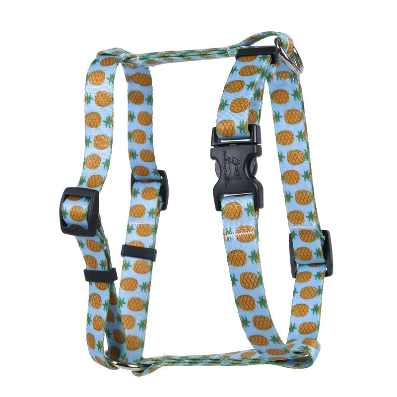 [Australia] - Yellow Dog Design Pineapples Blue Roman Style H Dog Harness Small/Medium 14" - 20" 