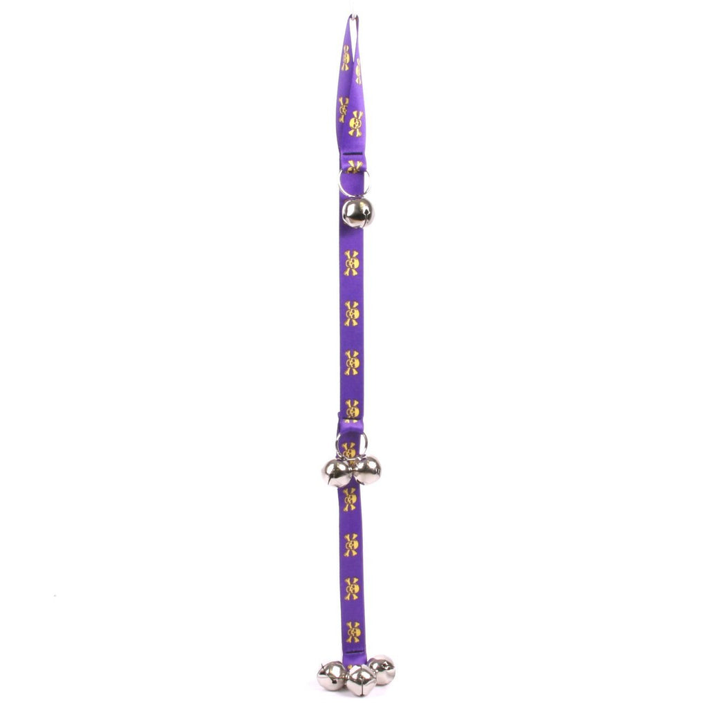 [Australia] - Yellow Dog Design 26" Long 1" Wide with 6 Bells Purple Gold Skulls Ding Dog Bells Potty Training System 