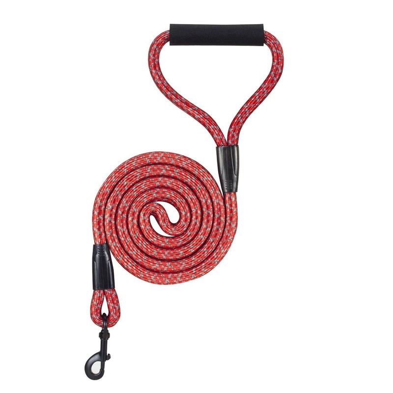 [Australia] - 11Z Reflective Mountain Climbing Rope Dog Leash 4 or 6 FT Long Sturdy Nylon Suitable for Small Medium Large Dogs Cat Lead Large Width 0.6", Length 6' Red 