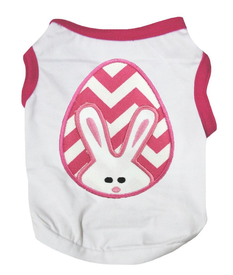 [Australia] - Petitebella Chevron Bunny Egg White Puppy Dog Shirt Large 