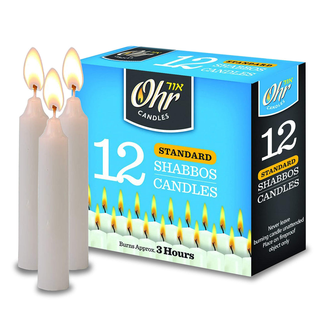 Ner Mitzvah Shabbos Candles - 3 Hour Burn Time - 12 Pack - PawsPlanet Australia