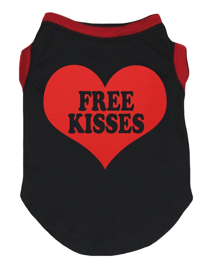 [Australia] - Petitebella 'Free Kisses' Heart Puppy Dog Shirt Medium Black 