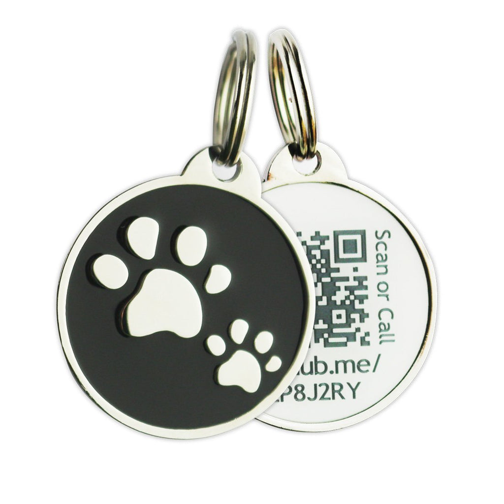 [Australia] - PINMEI Zine Alloy Scannable QR Code Pet Dog Cat ID Tag, Powered by PetHub Black 