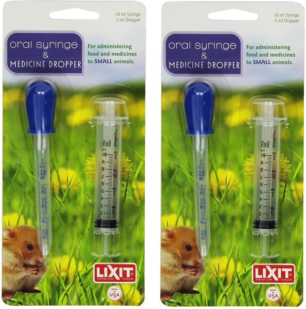 Lixit Oral Syringe and Medicine Dropper Combo Pack for Rabbits, Guinea Pigs, Rats, Ferrets Chinchillas and Other Small Animals Pack of 2 - PawsPlanet Australia