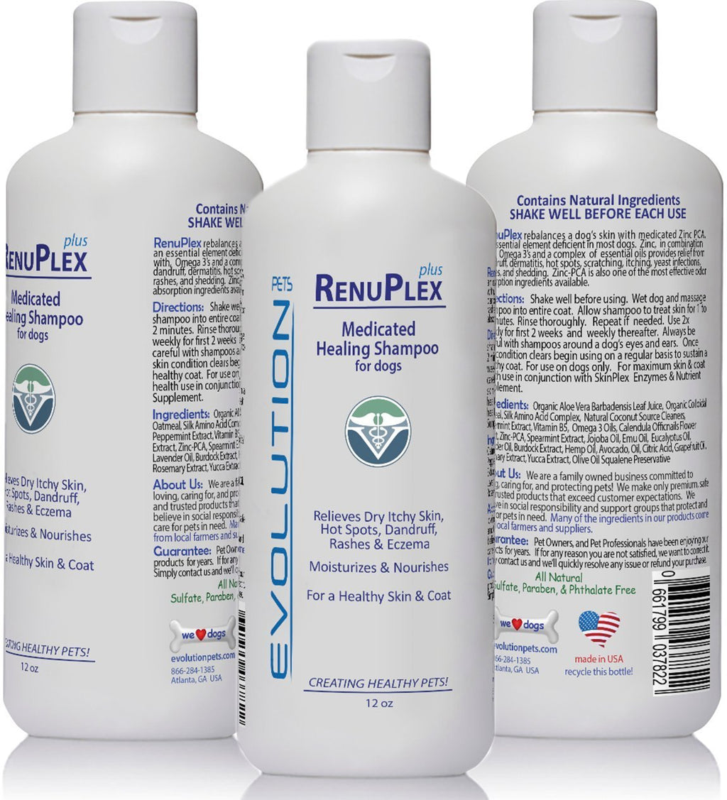 [Australia] - Evolution Pets Best Itchy Dog Shampoo. RenuPlex Plus Medicated Dog Shampoo. Safe, All Natural Dog Shampoo for Itchy Skin and Dog Dry Skin 