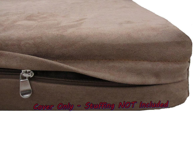 [Australia] - Dogbed4less DIY Durable Brown Microsuede Pet Bed External Duvet Cover and Waterproof Internal Case for Small, Medium to Extra Large Dog - Covers only 41"X27"X4" Large 