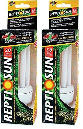 [Australia] - (2 Pack) Zoo Med ReptiSun 5.0 Compact Fluorescent Lamps - 26w 