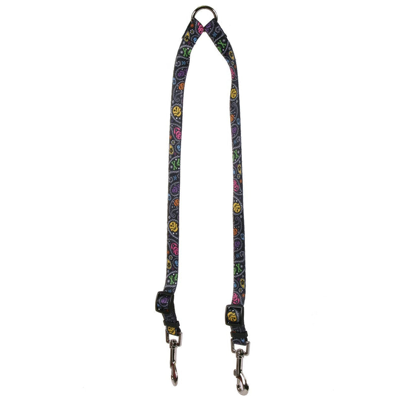 [Australia] - Yellow Dog Design Paisley Skulls Multi Coupler Dog Leash Medium 