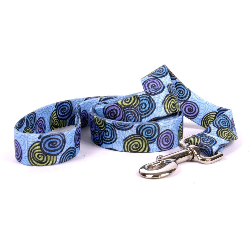 [Australia] - Yellow Dog Design Spirals Blue Dog Leash 1" x 60" (5 feet) Long 