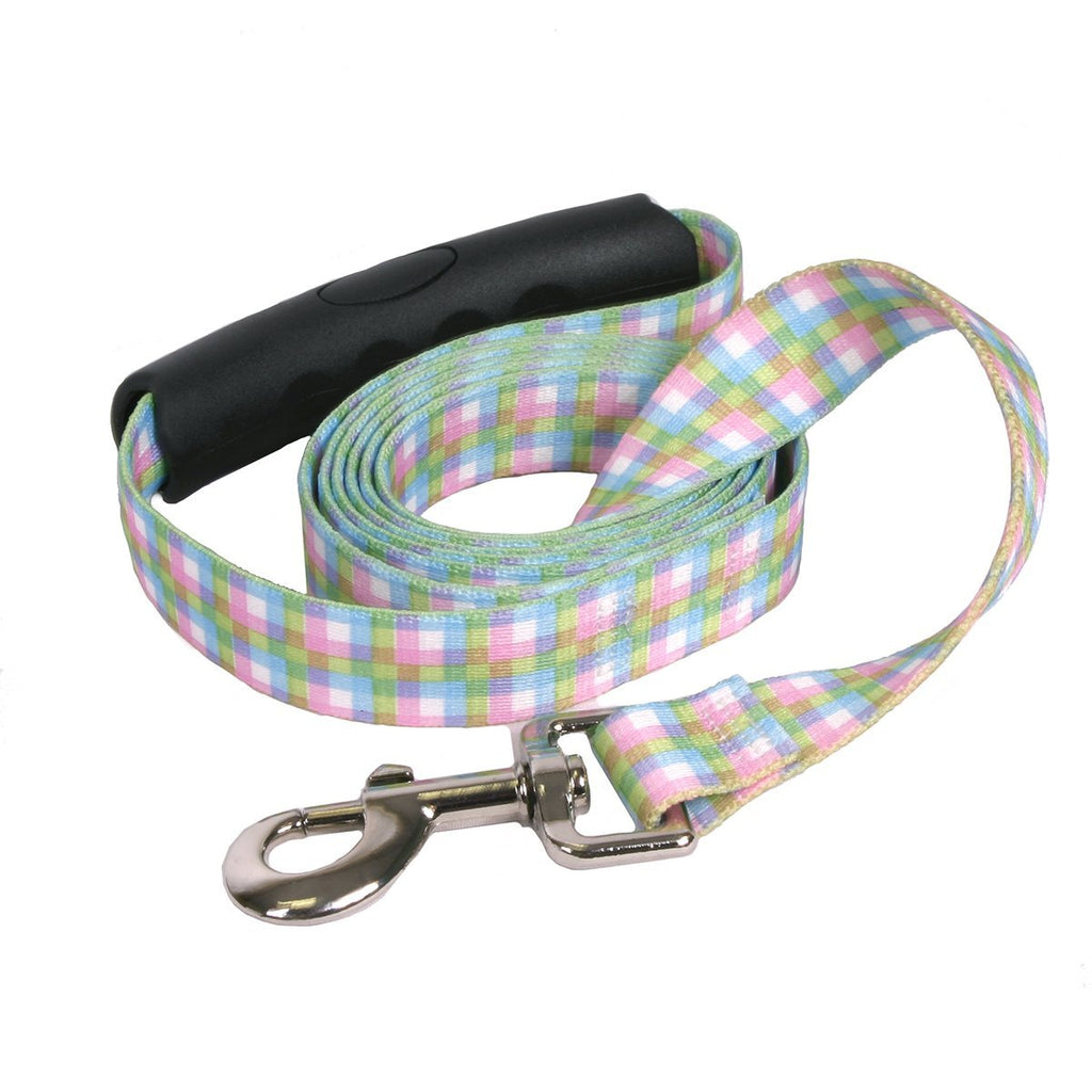 [Australia] - Southern Dawg Gingham Multi Plaid Dog Leash with Comfort Grip Handle 3/4" X 60" (5 feet) Long 