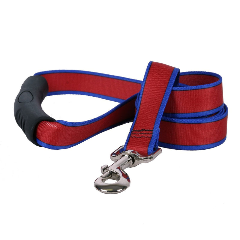 [Australia] - Yellow Dog Design Sterling Stripes Red Royal Blue Dog Leash with Comfort Grip Handle 3/4" X 60" (5 feet) Long 