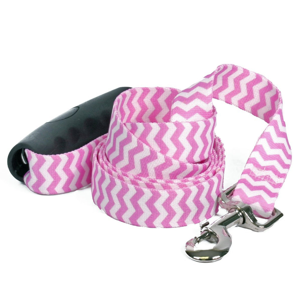 [Australia] - Yellow Dog Design Chevron-Watermelon EZ-Grip Dog Leash with Comfort Handle 1" x 60" (5 feet) Long 