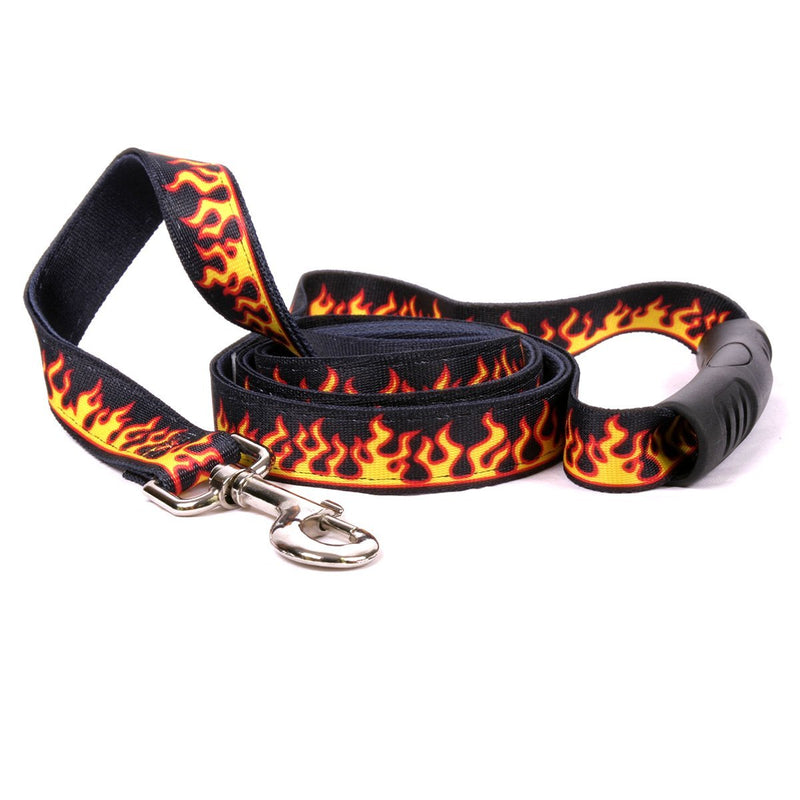 [Australia] - Yellow Dog Design Red Flames Uptown Dog Leash 3/4" x 60" (5 feet) Long 