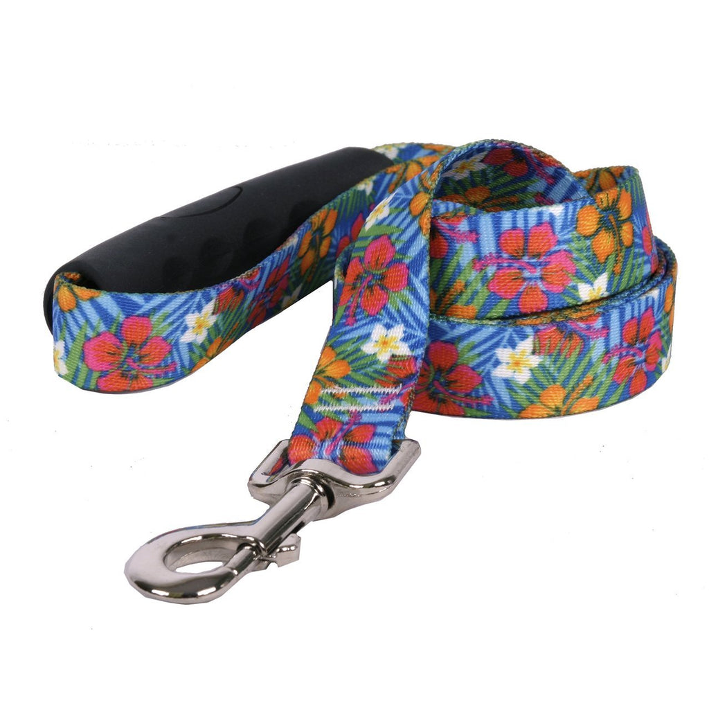 [Australia] - Yellow Dog Design Hibiscus Paradise EZ-Grip Dog Leash with Comfort Handle 1" x 60" (5 feet) Long 