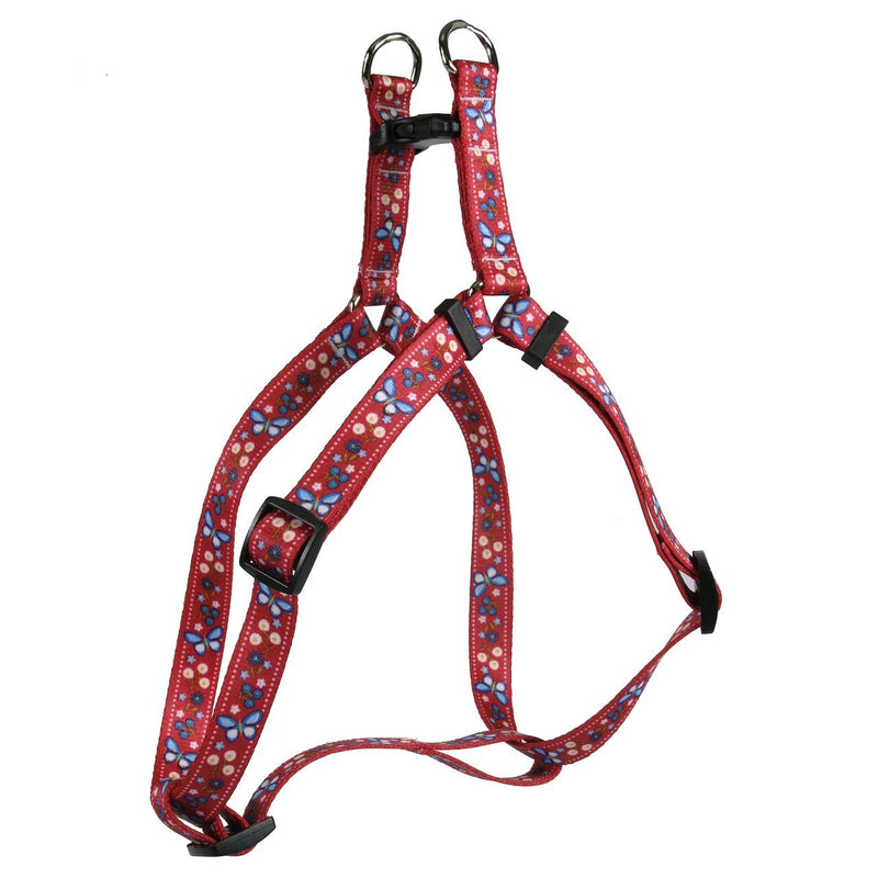[Australia] - Yellow Dog Design Blue Butterfly Swirl Step-in Dog Harness Small 9" - 15" Festive Butterfly Red 