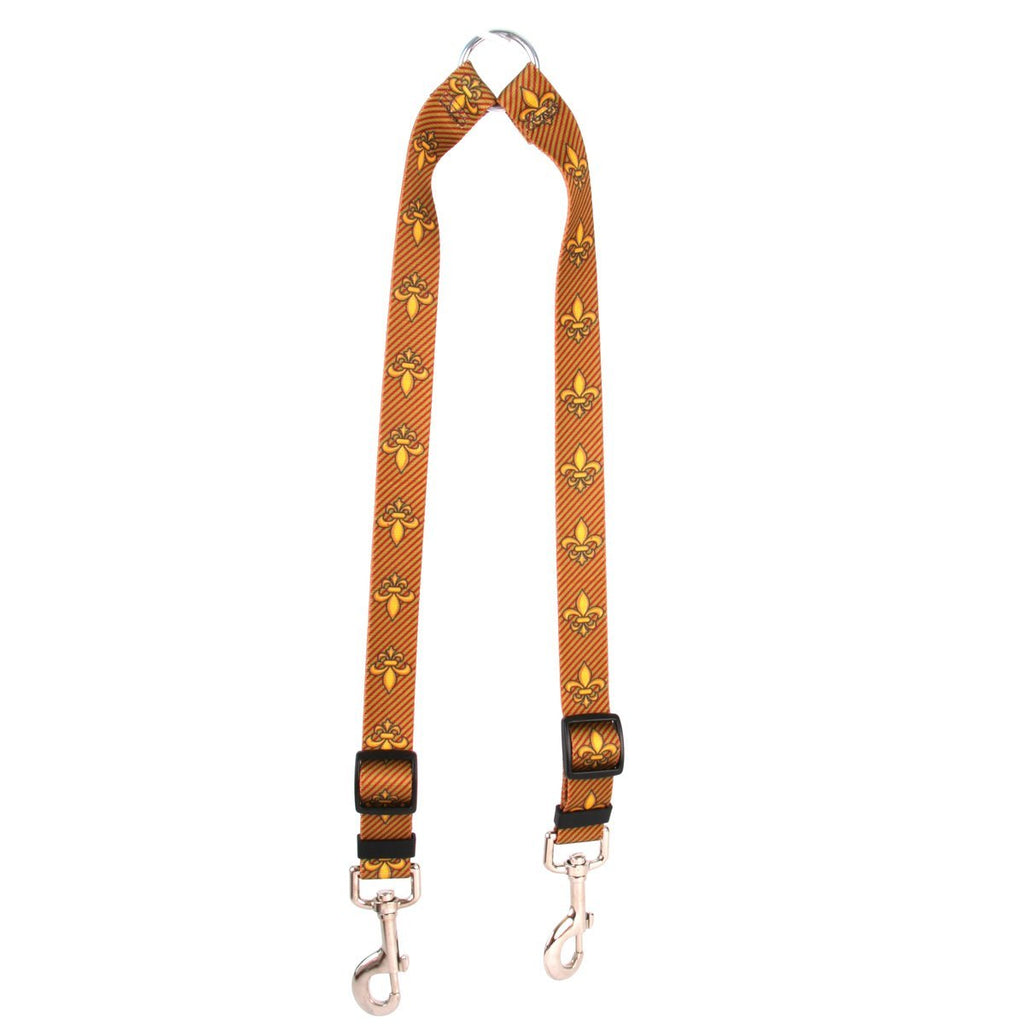 [Australia] - Yellow Dog Design Fleur De Lis Gold Coupler Dog Leash Large 