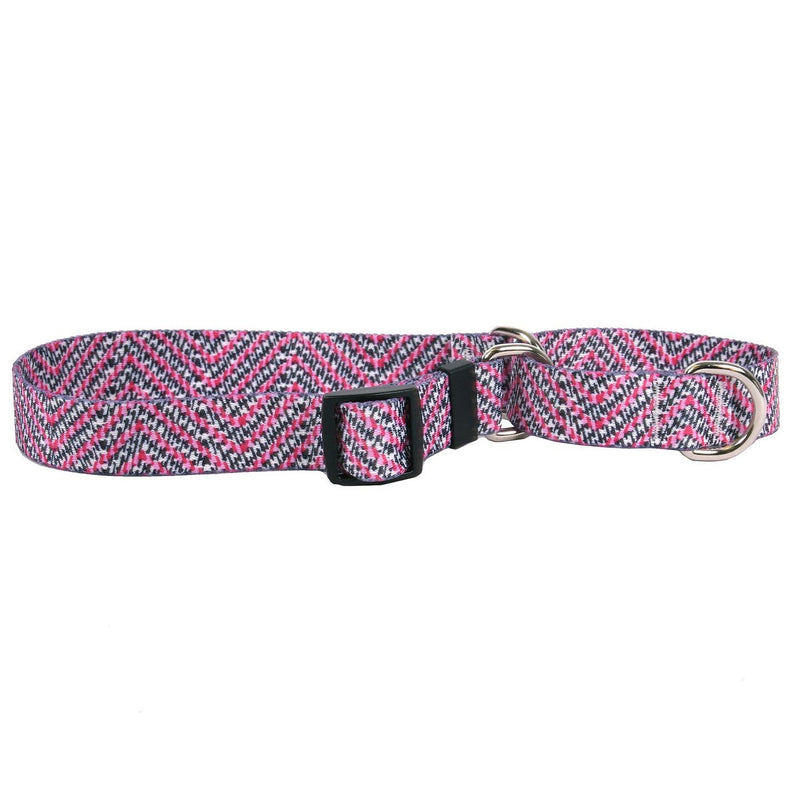 [Australia] - Yellow Dog Design Pink Tweed Martingale Dog Collar Medium 20" 