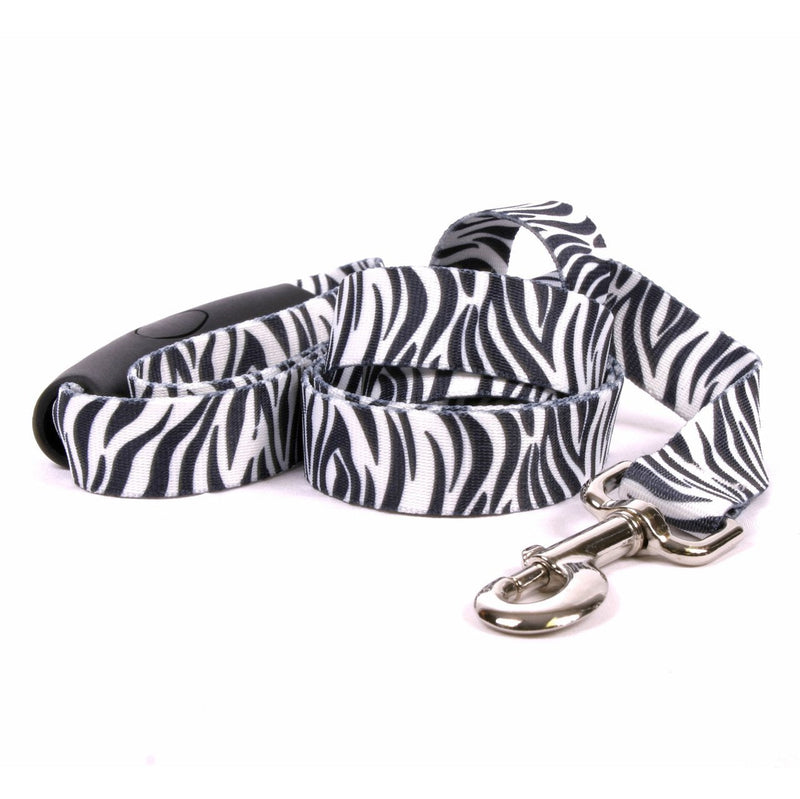 [Australia] - Yellow Dog Design Zebra Black EZ-Grip Dog Leash-with Comfort Handle 3/4" x 60" (5 feet) Long 