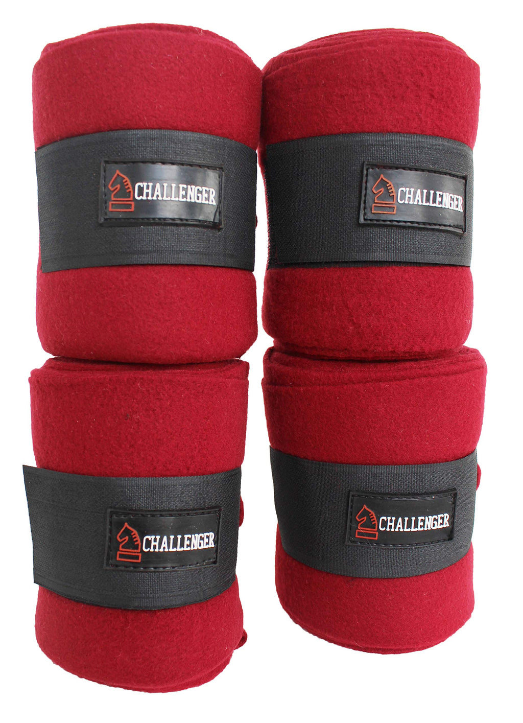 [Australia] - CHALLENGER Horse Tack Grooming Leg Polo Wrap Set of 4 Soft Fleece Burgundy 95R06 