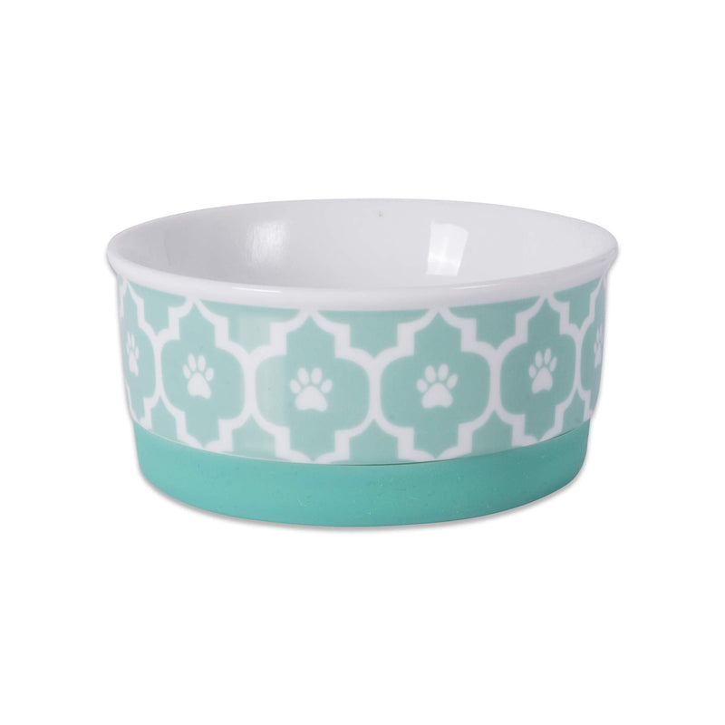 Bone Dry Lattice Collection Pet Bowl & Canister Small, 4.25x2" Aqua - PawsPlanet Australia