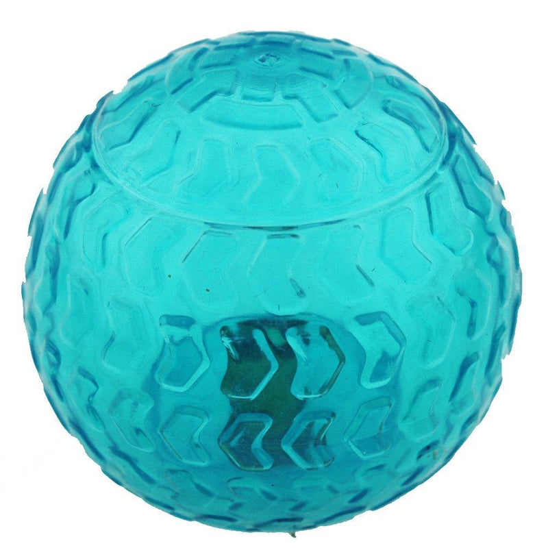[Australia] - Aduck Dog Ball Toys Squeaky (Arrow Bouncy Series) (Non-Toxic Soft Natural Rubber), Cute Crystal Ball Design -3.15inch Crystal Blue 