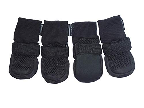 LONSUNEER Dog Boots Breathable Protect Paws Soft Nonslip Soles in 5 Sizes X-Small Black - PawsPlanet Australia