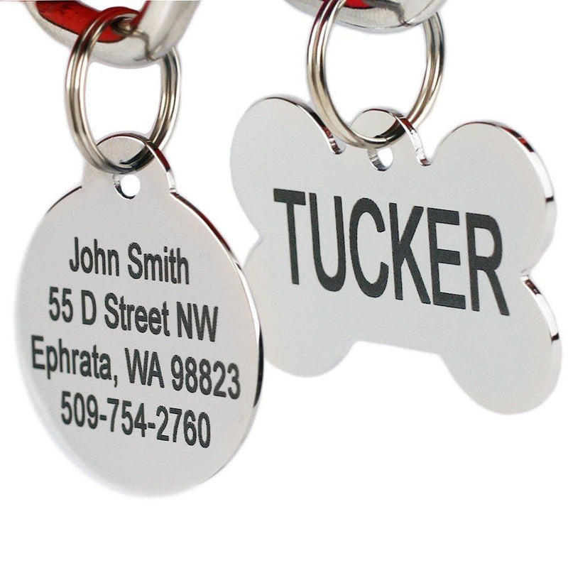 [Australia] - GoTags Pet ID Dog Tags. Stainless Steel. Custom Engraved. Includes up to 8 Lines of Personalized Text with Front and Backside Engraving. Regular House 